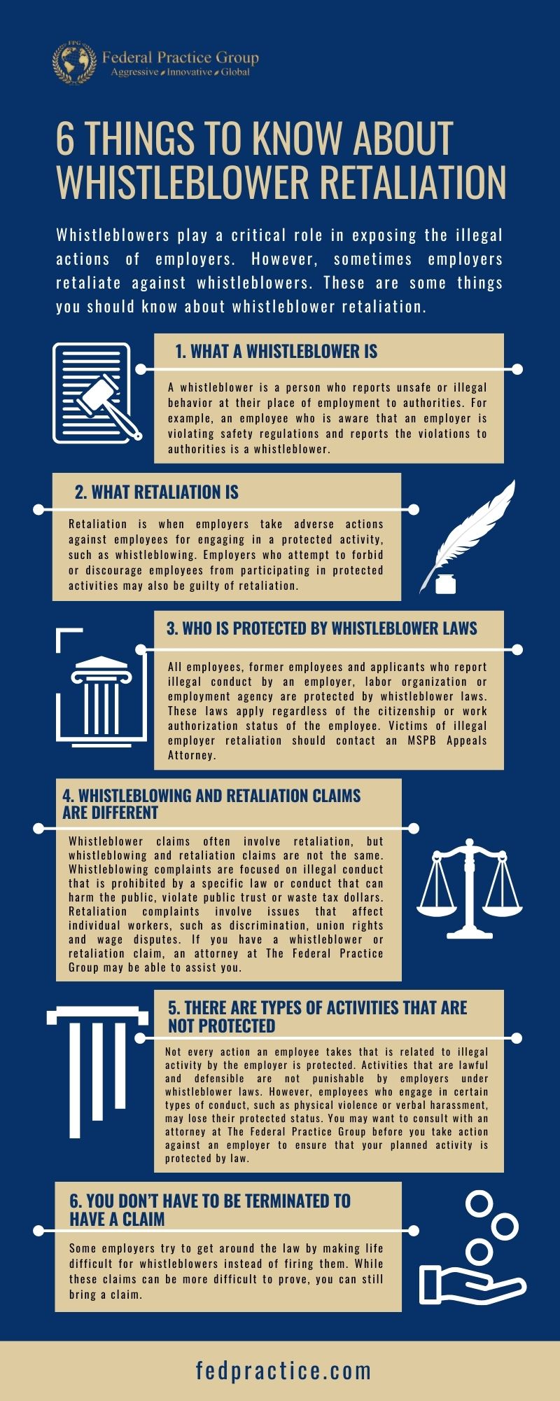 6 Things To Know About Whistleblower Retaliation Infographic