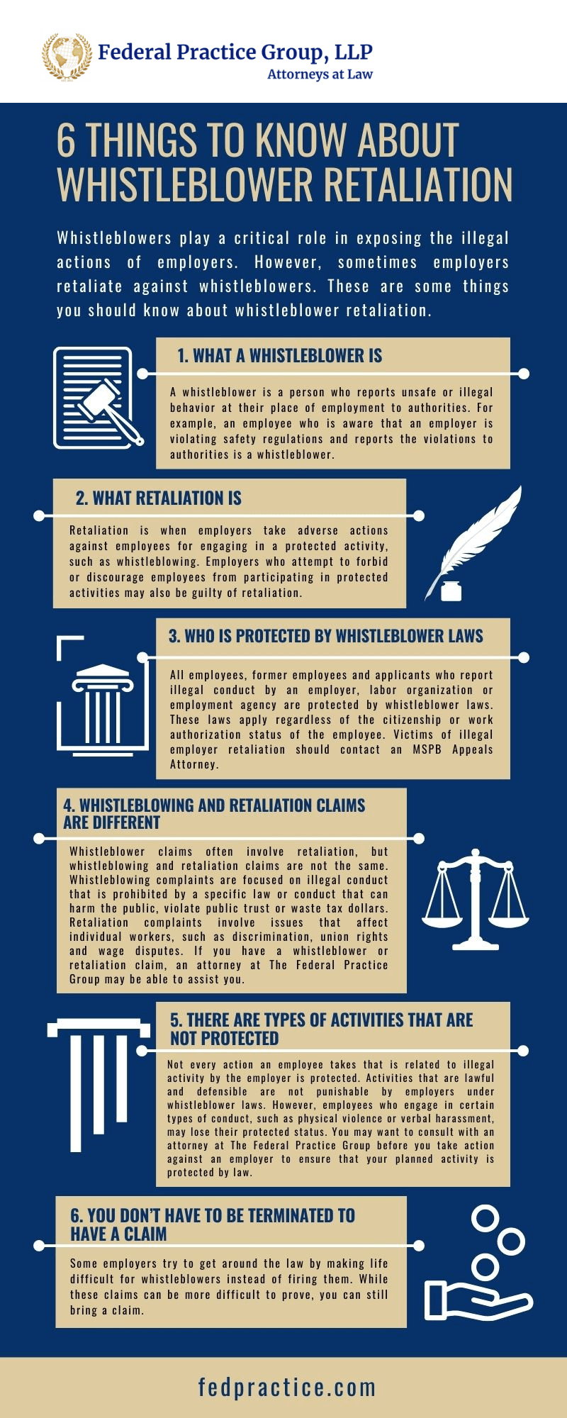 6 Things to Know About Whistleblower Retaliation Infographic